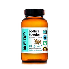 DR WAKDE'S Lodhra powder bottle hero, perfect for daily herbal rituals.