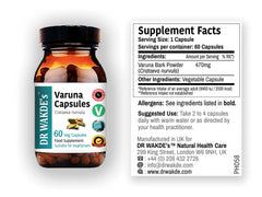 Closeup of DR WAKDE's Varuna capsules highlighting pure Crataeva nurvula