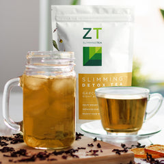Brewing steps of Dr. Zisman ZT Slimming Tea for a calming routine.