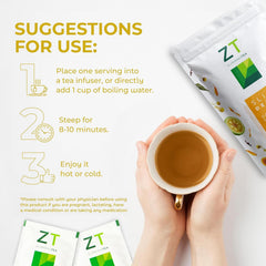 Cup of Dr. Zisman ZT Slimming Tea, warm aroma aiding digestion.