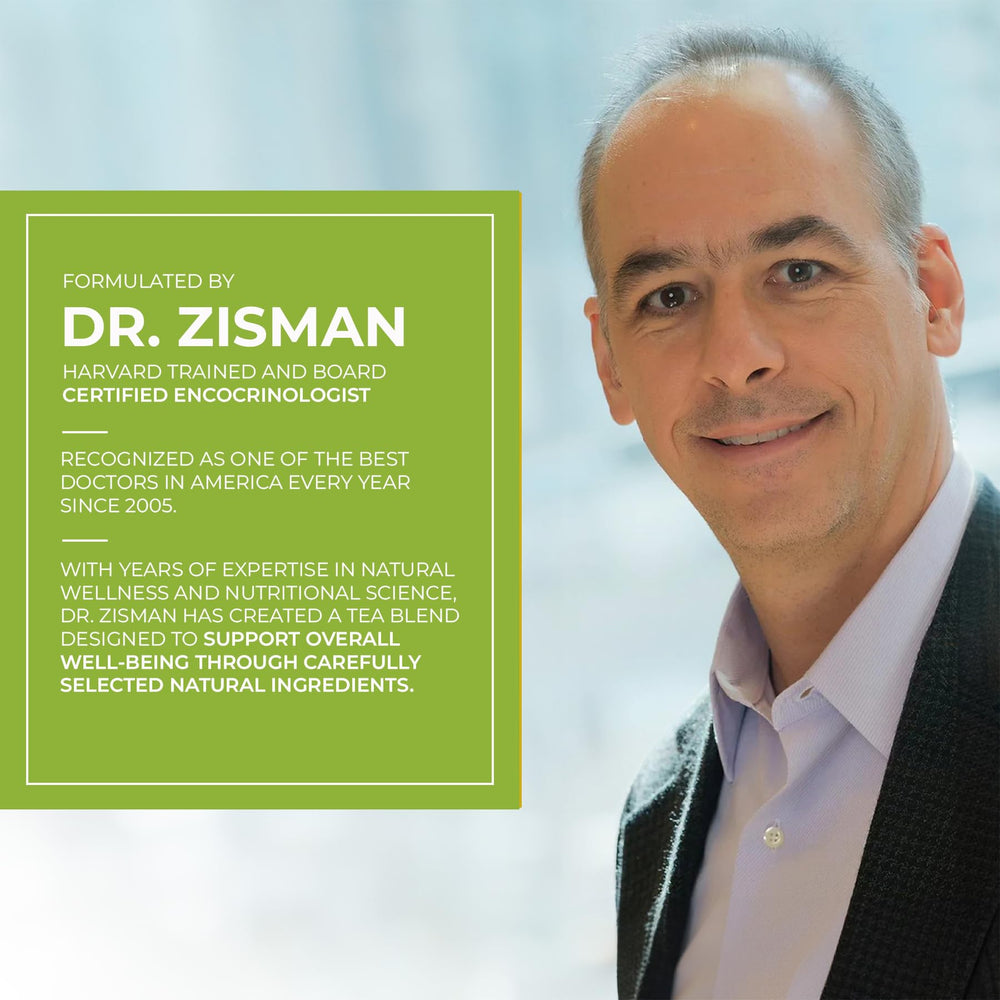 Morning desk with Dr. Zisman ZT Slimming Tea ready to brew.