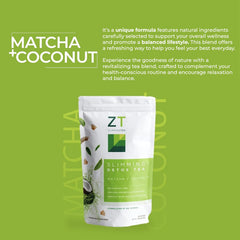 Swirl of matcha and coconut notes in a cup of Dr. Zisman ZT Slimming Tea.