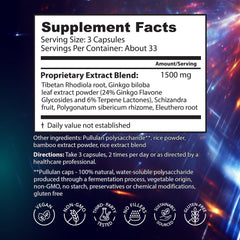 Diamond Mind herbal blend closeup featuring ginkgo, schizandra, eleuthero.
