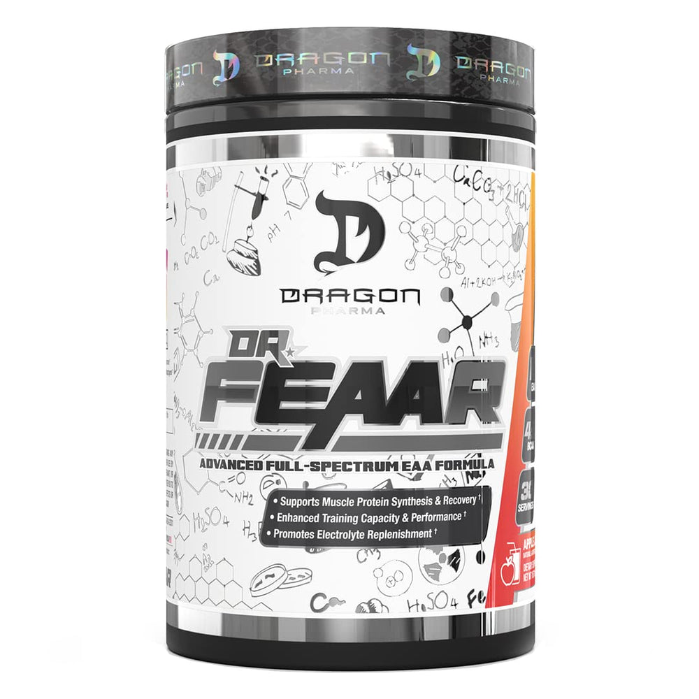 DRAGON PHARMA DR. FEAAR Apple Juice bottle ready for your workout routine.