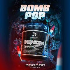 Dragon Pharma Venom Extreme jar close-up showing powder texture.