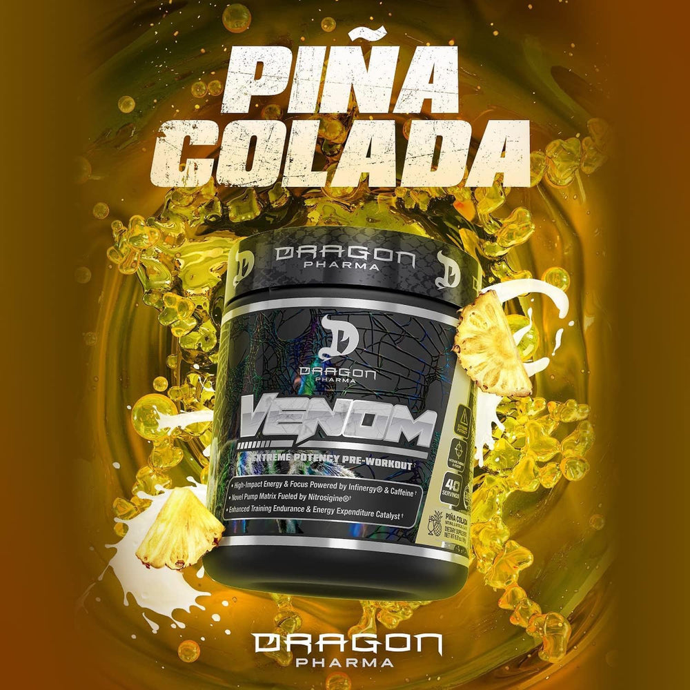 Dragon Pharma Venom Extreme serving scoop with powder ready to mix