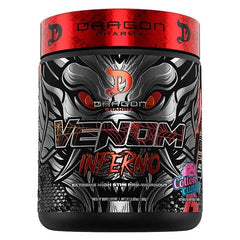 Dragon Pharma Venom Inferno can label shown for extreme energy boost.