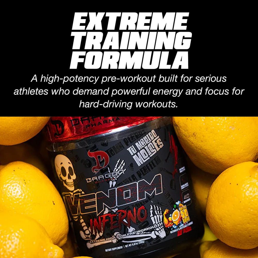Venom Inferno can in gym bag ready for training sessions.