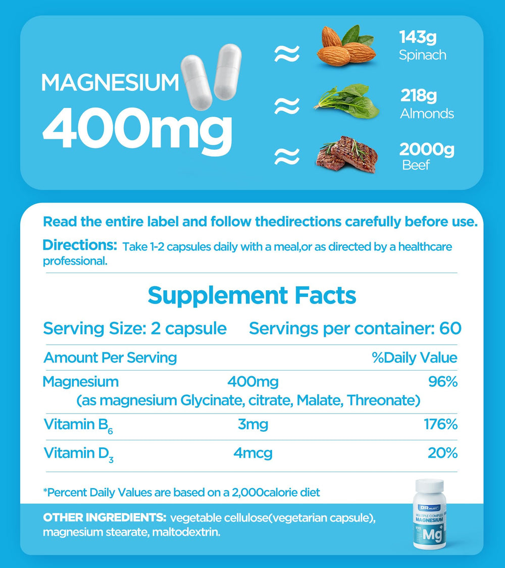 Dralot Quadruple Magnesium promotes calmer mood and sleep.