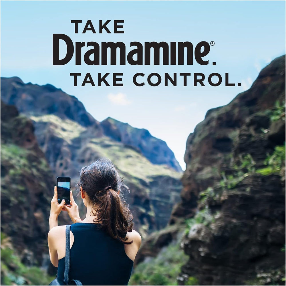 Dramamine used in a car travel setting to prevent nausea