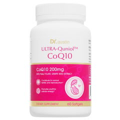 DR.AUSTIN CoQ10 200mg softgel bottle with enhanced absorption