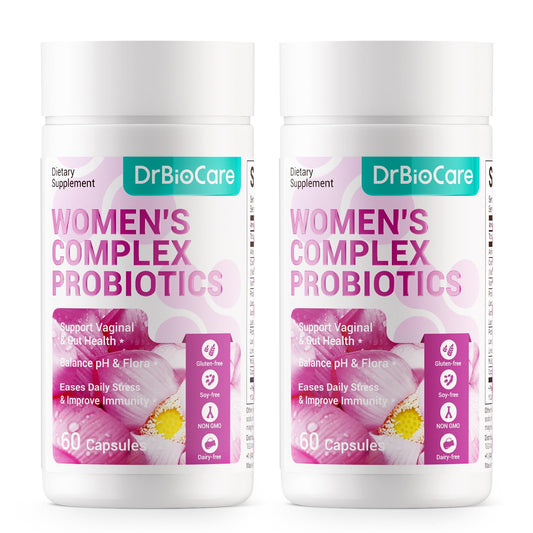 DrBioCare Women's Complex bottle front with capsules designed for daily wellness.