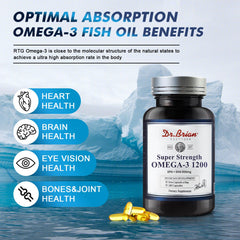 Dr.Brian Omega 3 odorless softgels with lemon flavor for burpless daily intake