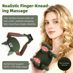 DR.BUNORDLE wearable neck massager with strap provides hands-free relaxation sessions.