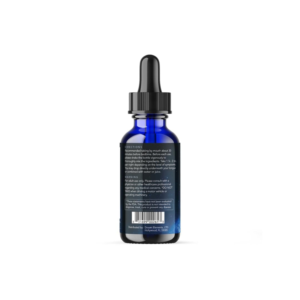 Dream Elements Liquid Sleep Drops nighttime relaxation with a glass of water