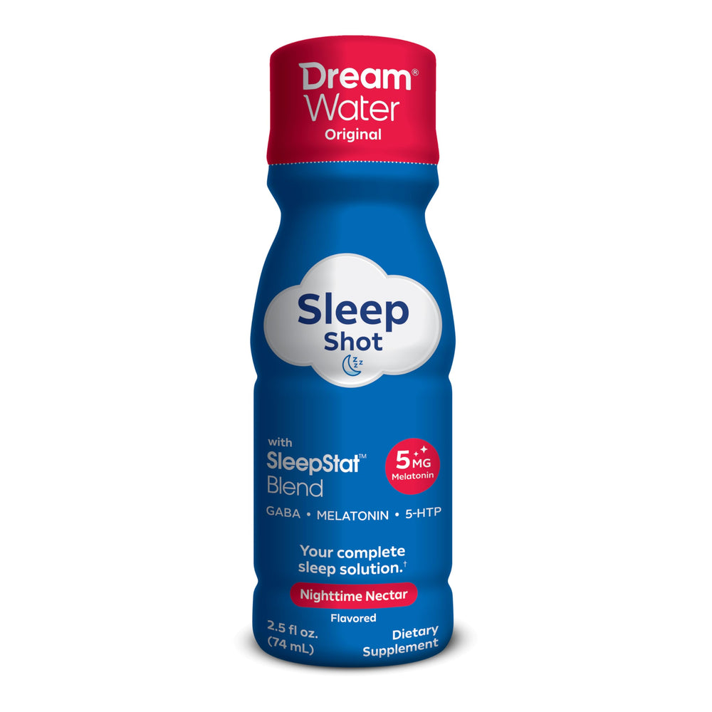 Dream Water Nighttime Nectar shot being poured supports easy bedtime unwind.
