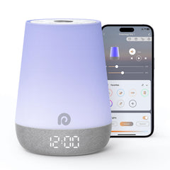 Dreamegg Nite 1 sound machine on a nightstand guiding peaceful bedtime.