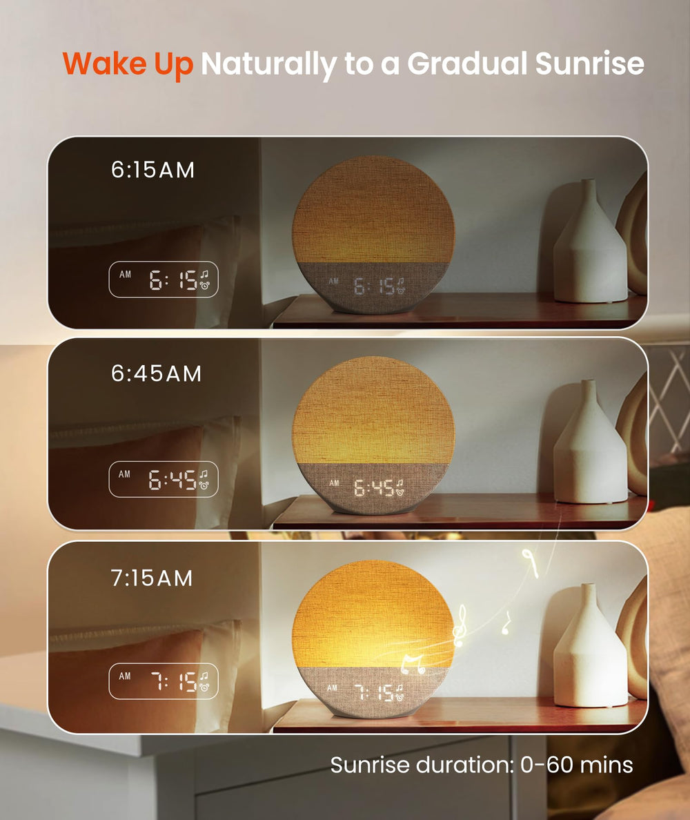 Dreamegg Sunrise 1 compact design is travel-friendly for bedside setups.