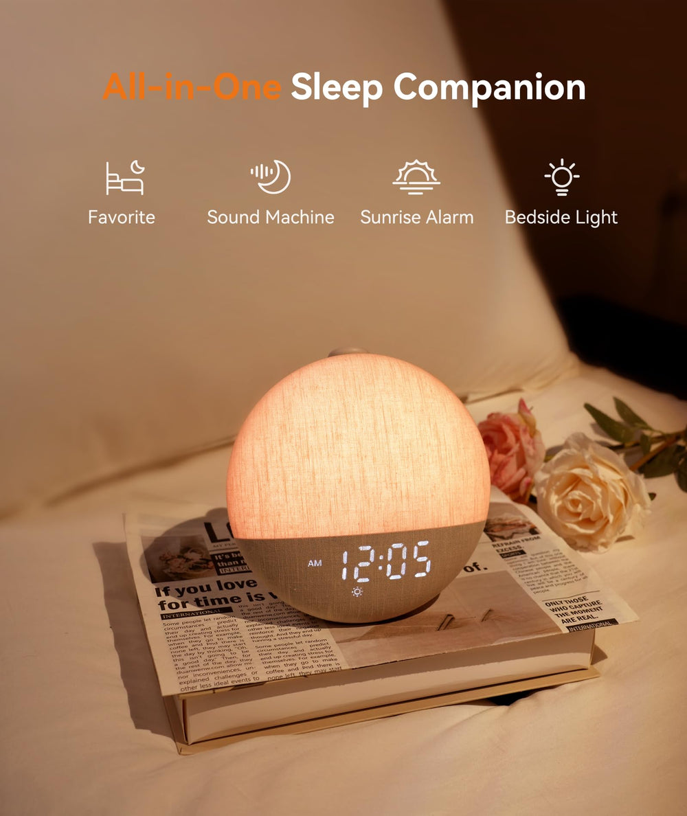 Dreamegg Sunrise 2 sound machine display with soothing sounds for better sleep.
