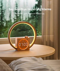 Dreamegg Sunrise Alarm Clock night light with 20 dimming levels for soft glow.