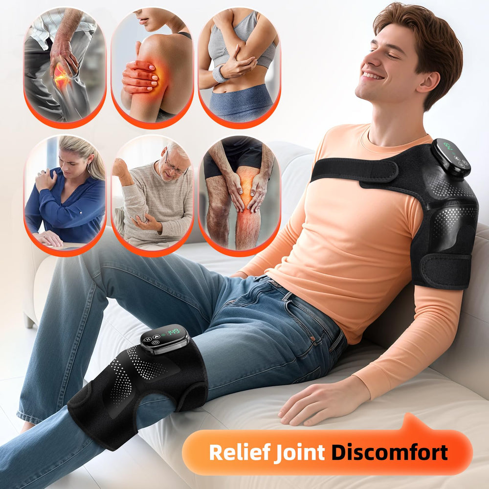 DREAMSOME knee massager with heat and vibration control for versatile relief.