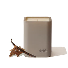 Drift Vanilla Woods candle packaging showcases premium fragrance for stylish home decor.