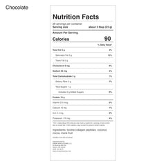 Packaging open of Drink Wholesome chocolate collagen powder emphasizes additive-free formula