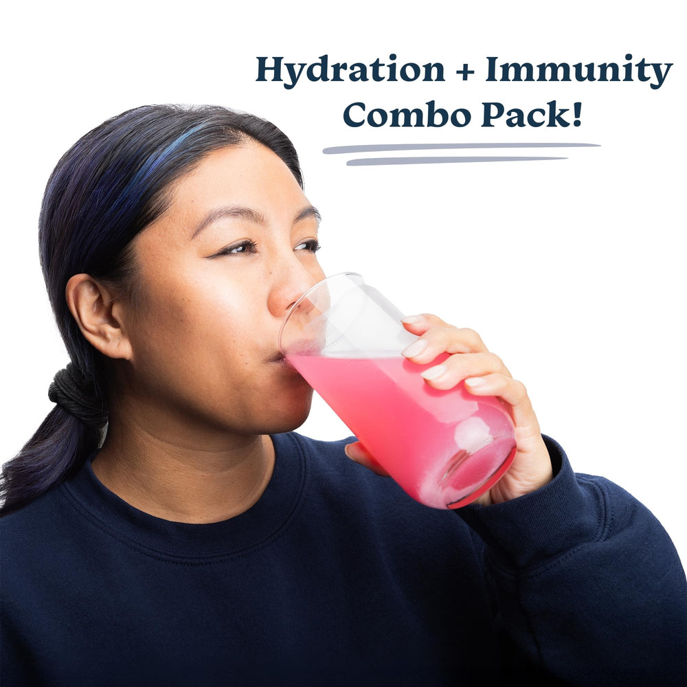 Drinklits Ginger-Lime and Strawberry Immunity combo box for convenient daily use.