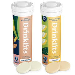 Drinklits Ginger-Lime Daily Hydration tube front, sugar-free formula for refreshing hydration.
