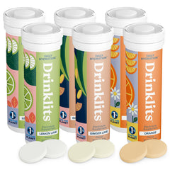 Drinklits Lemon-Lime tablets in a tube for quick, refreshing hydration on hot days.