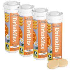 Drinklits Orange Daily hydration tablets in a tube for convenient on-the-go hydration.