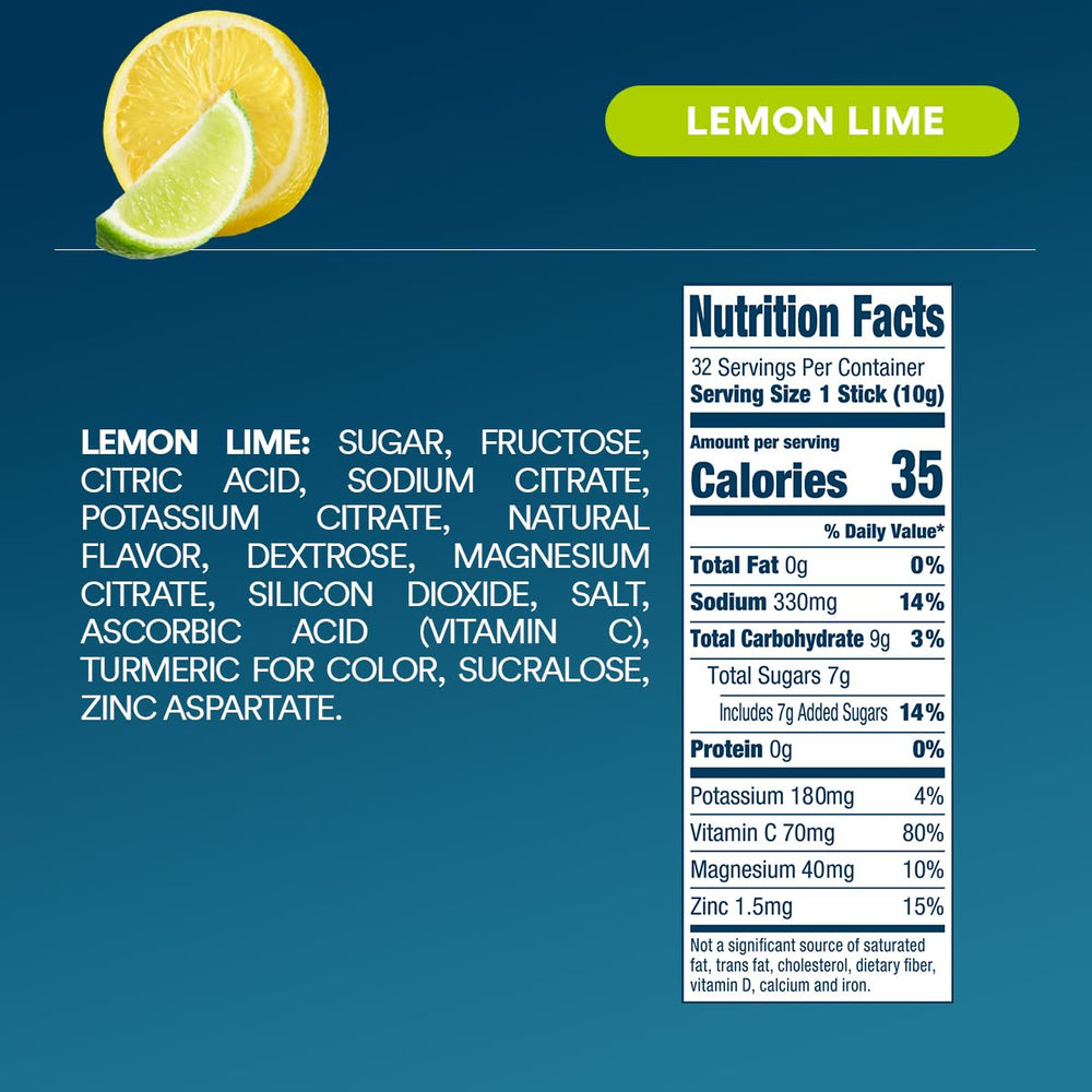 DripDrop Lemon Lime serving cup ready-to-drink hydration option.
