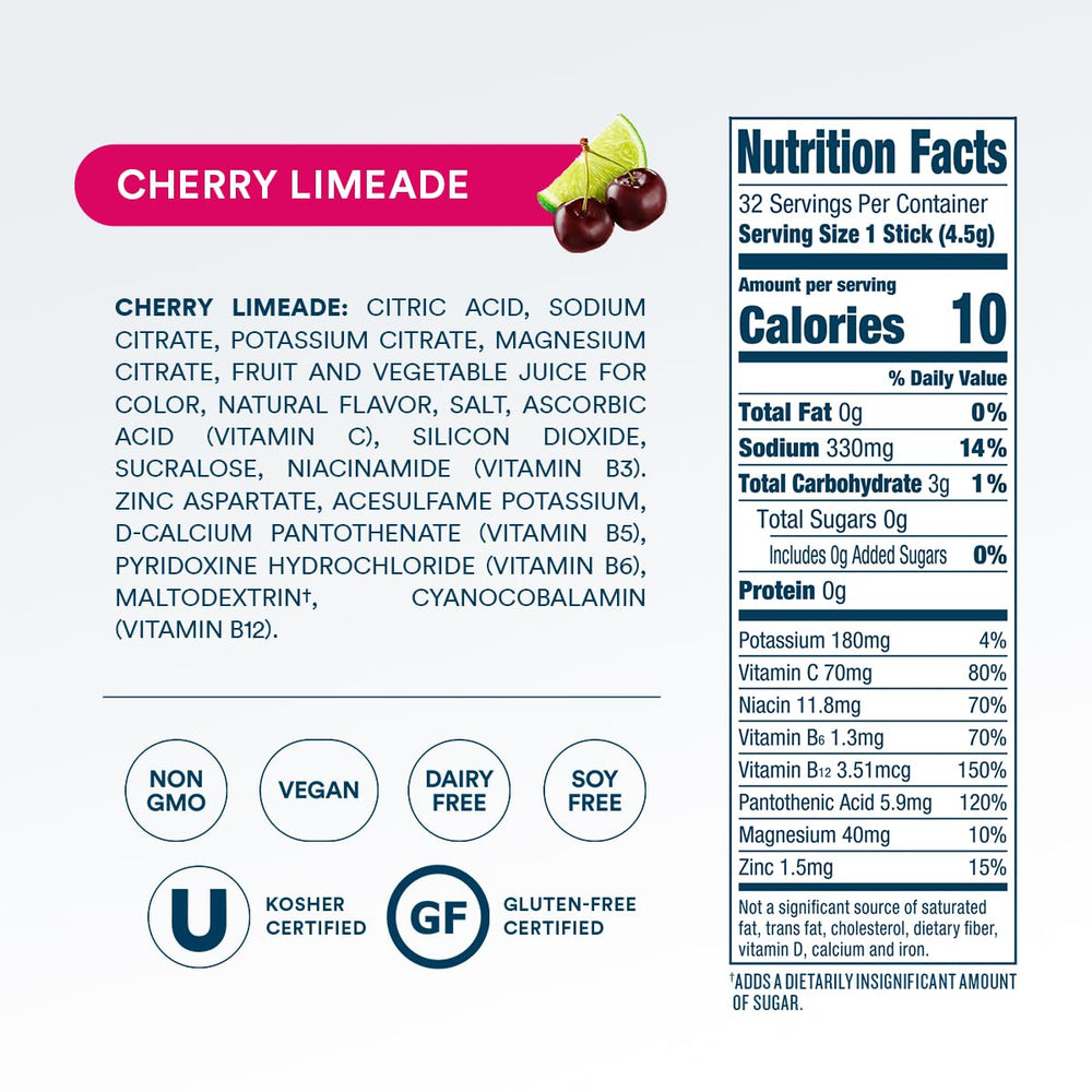 DripDrop non GMO gluten free vegan hydration with clean ingredients.