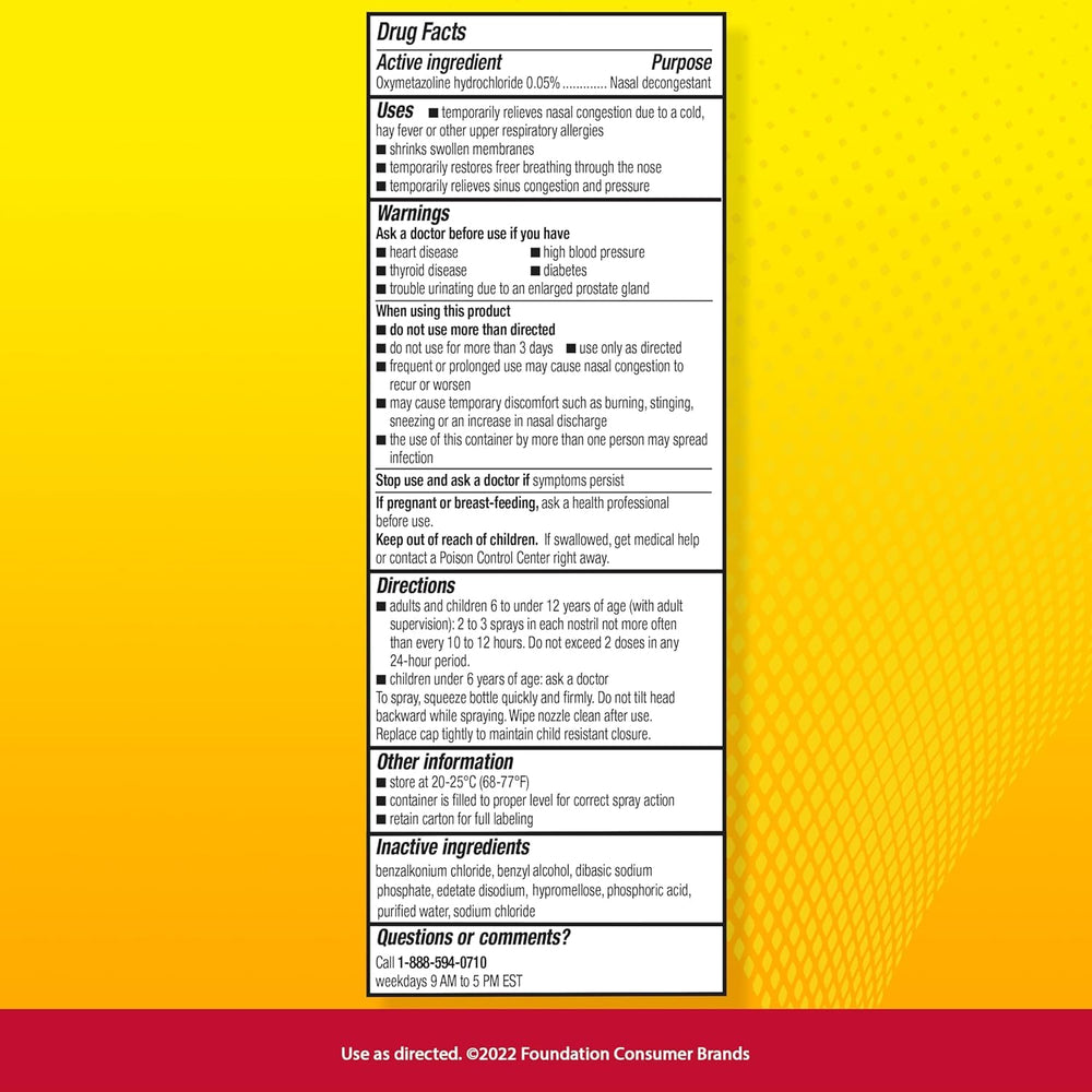 Dristan pack and bottle image promoting US-made medication quality.