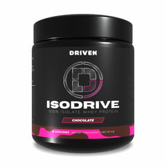 Driven Nutrition Isodrive premium whey isolate chocolate tub for post-workout fueling