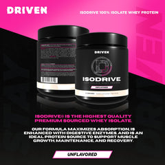 Driven Nutrition ISODRIVE scoop ready for precise servings and convenient fueling.