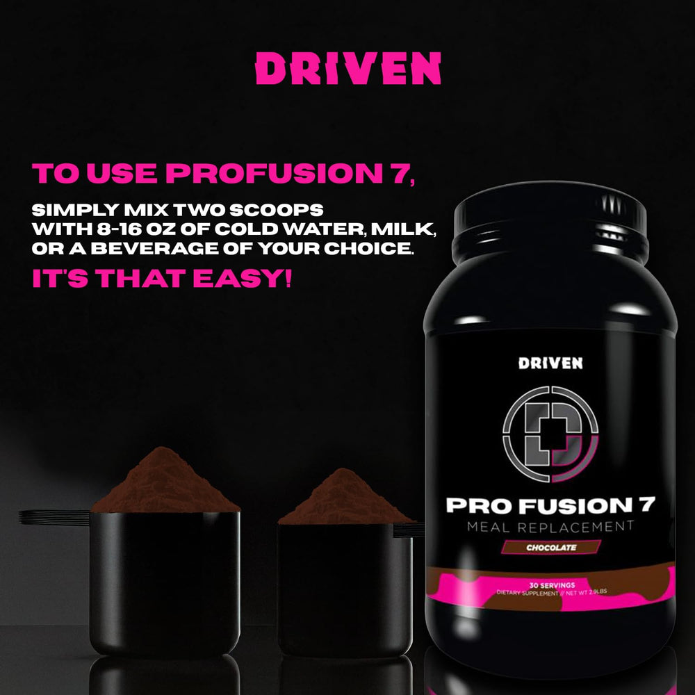 Driven Nutrition ProFusion7 MCT oil highlights quick energy without crashes.