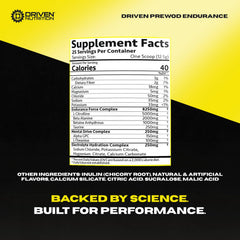 Driven PREWOD electrolyte hydration supports fluid balance during workouts.