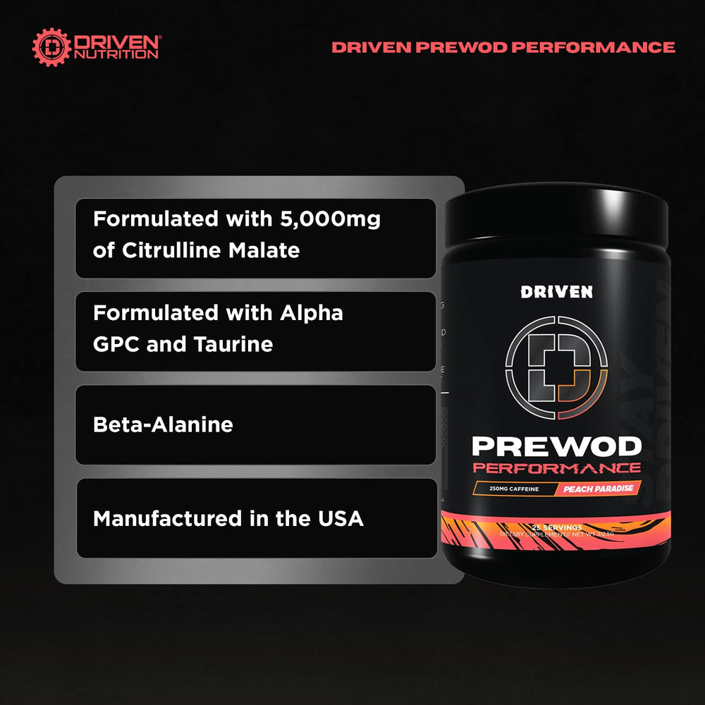 Driven Nutrition PREWOD island-charge bottle offers caffeine-free performance and hydration