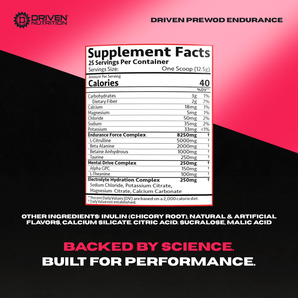 Driven PREWOD island charge flavor bottle for a refreshing energy boost.