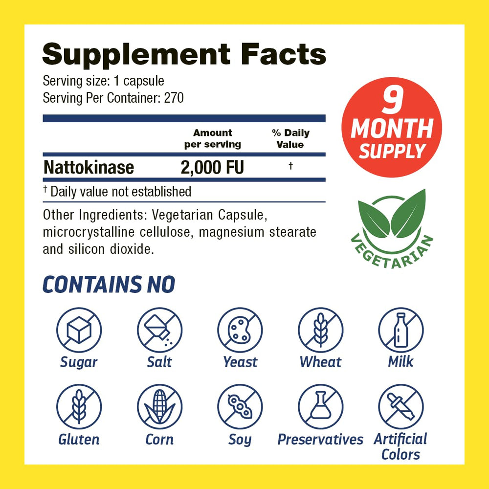 Dr’s Hope nattokinase capsules labeled 2000 FU for daily circulation wellness.