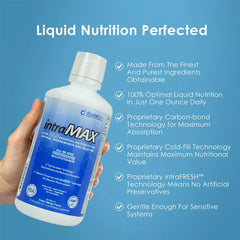 32 oz Peach Mango bottle label highlights non GMO and allergen-free features