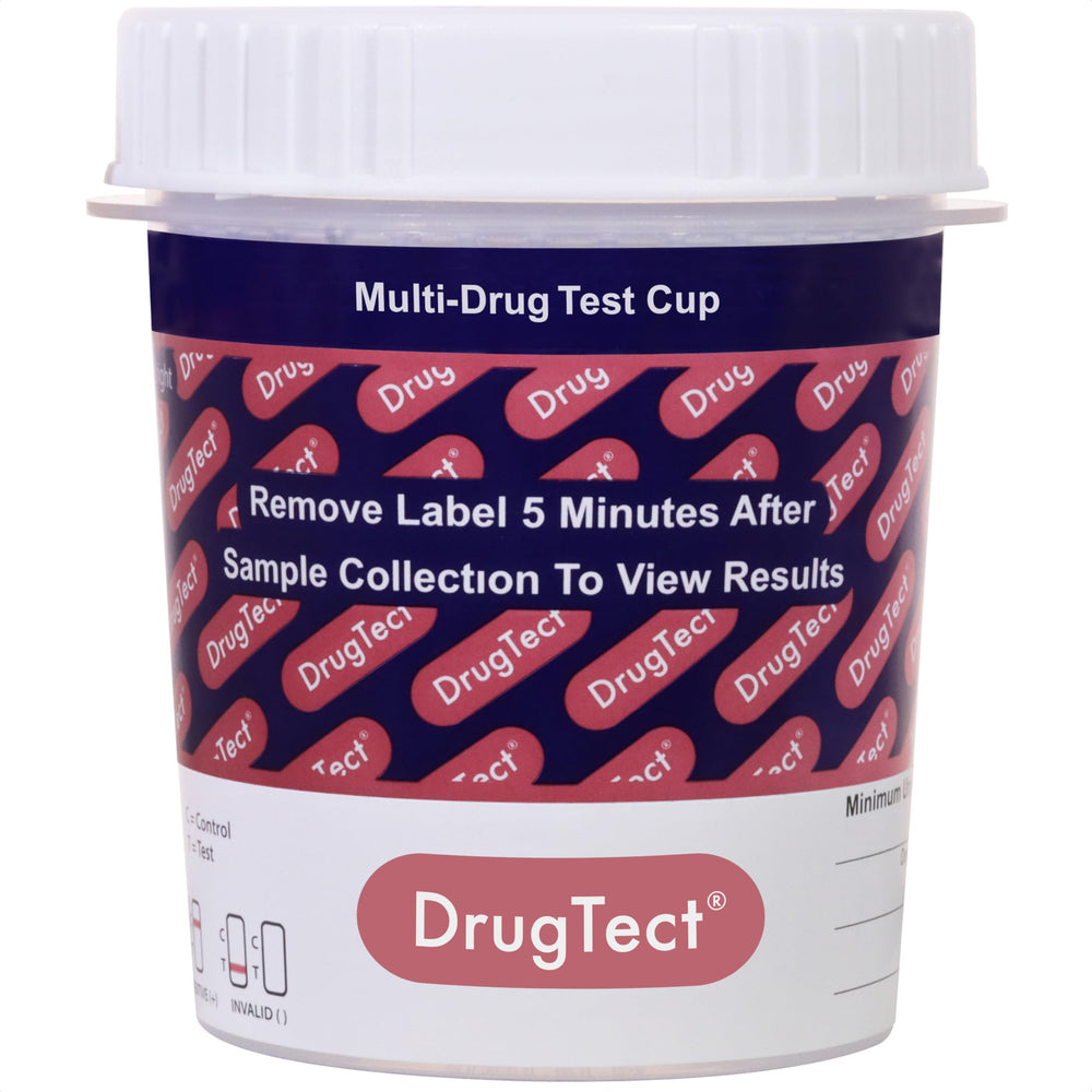 DrugTect CLIA-Waived logo on package emphasizes user-friendly testing