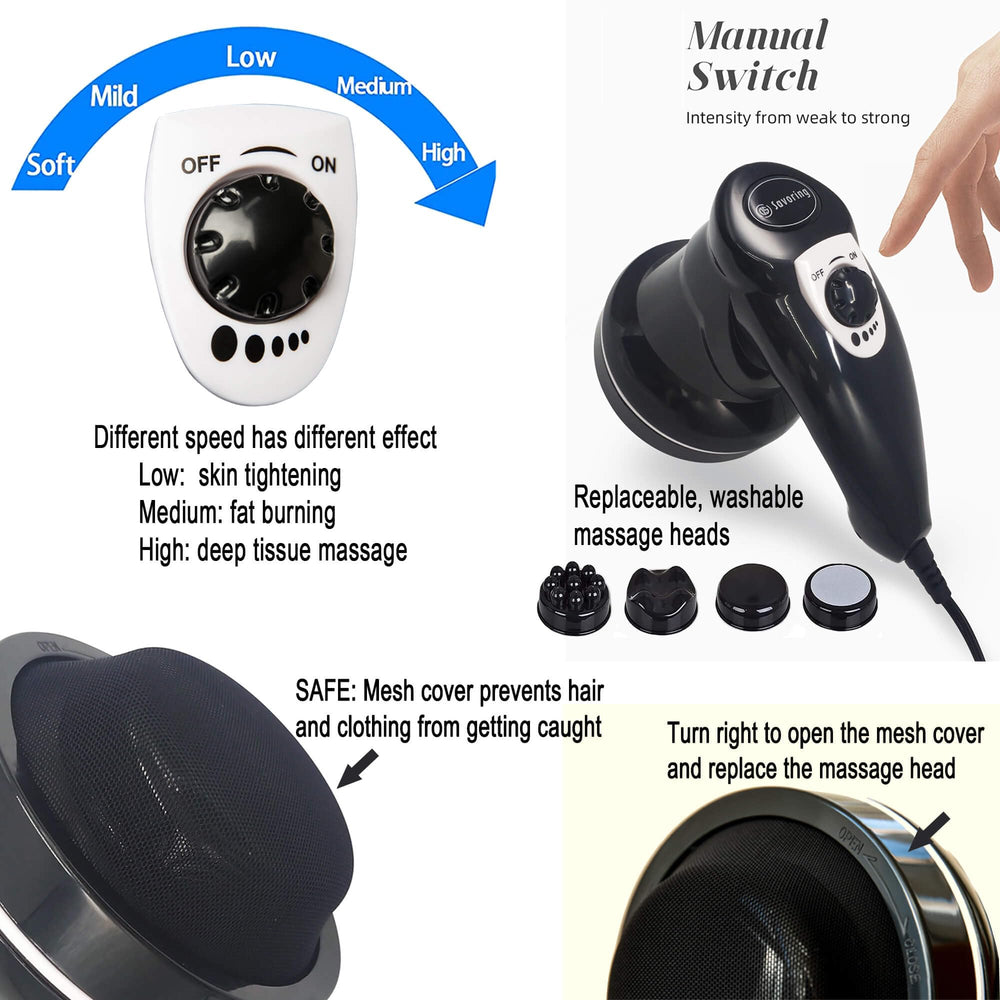 DS SAVORING compact massager for travel and office use, enabling on-the-go body sculpting.
