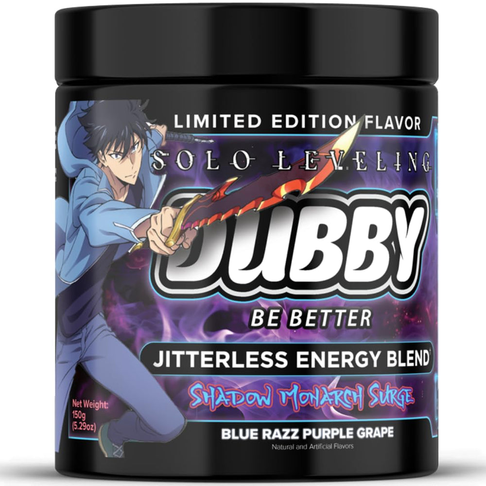 Dubby Solo Leveling bottle on desk boosts focus for gaming sessions.