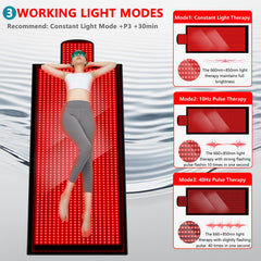 DUBUXW 660nm red-light LEDs for targeted warmth.