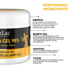 Dulac Arnica gel applied by hand for a daily body massage.
