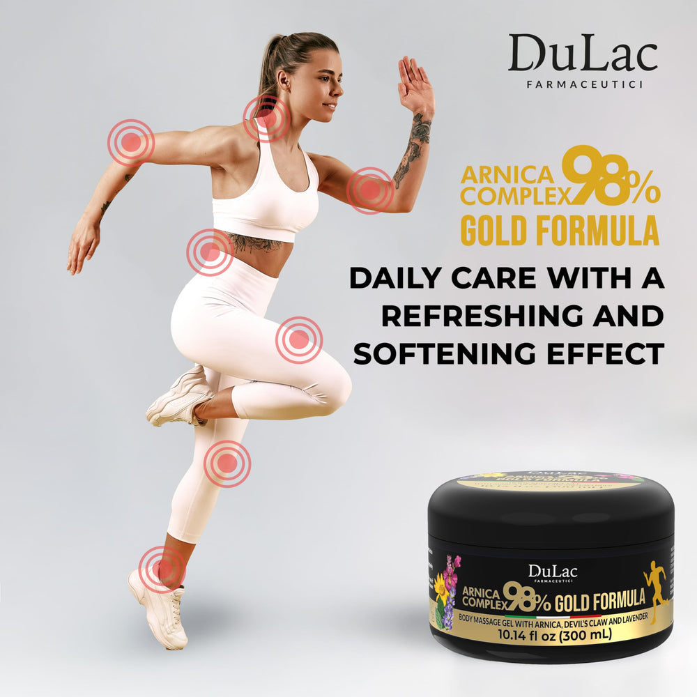 Ingredients highlight: Arnica Montana, Devil's Claw, Menthol, Lavender in Dulàc Gel