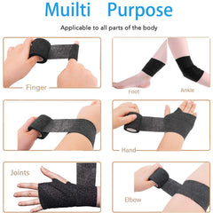 DUOQIAN black bandage wrap blends with gear and remains discreet.