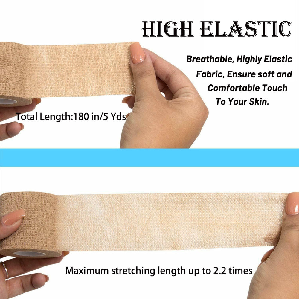 DUOQIAN self-adherent tape bandage delivers secure hold without pins.